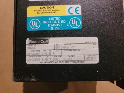 USED ELECTRO-CRAFT AC SERVO DDM-009
