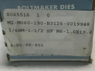 New | in-Stock STERLING DIE 4-N1-S6-901 Taps & Dies Michigan US | Ideal Machinery #1261429