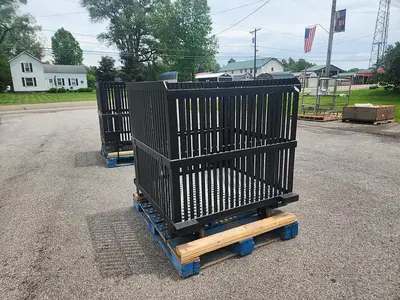 USED CUSTOM DESIGNED & FABRICATED MILD STEEL SQUARE RETORT BASKET