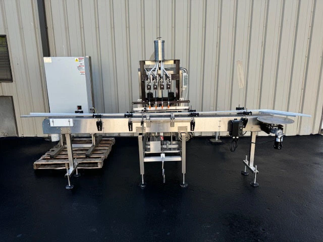 E-PAK 4-Valve Inline Bottle Filler with Conveyor