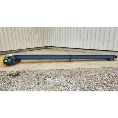 Used 8" dia X 17' U-trough Industrial Screw Auger Conveyor