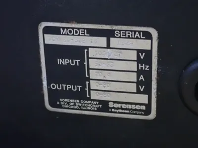 Used SORENSEN DCR 2050B DC Power Supplies Ohio US | HGR 24 #895593