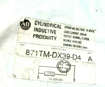 NEW ALLEN BRADLEY 871TM-DX39-D4 PROXIMITY SWITCH SER.A 871TMDX39D4