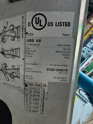 Used ABB IRB 6700-150/3.20 Robots South Carolina US | ESS Industrial Equipment Sales #1316648