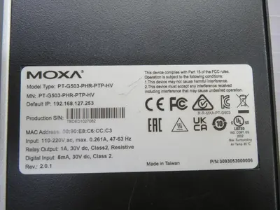 New | in-Stock MOXA PT-G503-PHR-PTP-HV TBDED1027082 Network Switches Texas US | Aucto #1308307