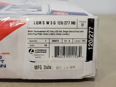 NEW LITHONIA LIGHTING LQM S W 3 G 120/277 M6