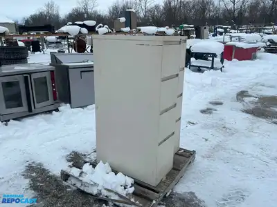 Lot of (2) metal filing cabinets with 4 drawers approx. 15”x29”x52”