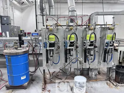 USED SUPERFICI 1300 MMTWIN SPRAY WITH 3 LAMINAR OVENS AND TWO LAMP UV