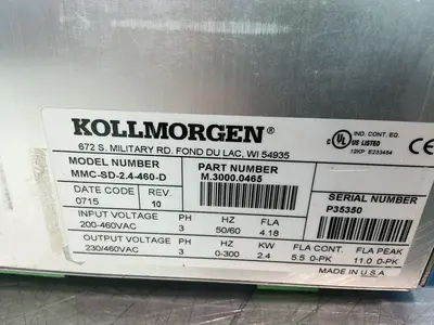 Used KOLLMORGEN MMCSD2.4460D Servo Drives Ohio US | HGR 24 #1330281