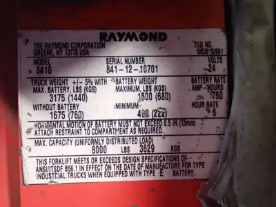 USED THE RAYMOND CORPORATION 8410