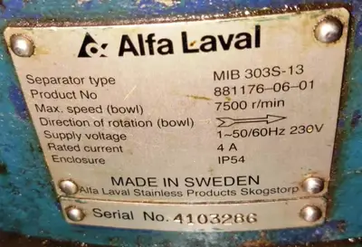 (4) Alfa-Laval EMMIE MIB 303S-33 oil purifier modules.