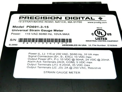 NEW PRECISION DIGITAL PD691-3-15 UNIVERSAL STRAIN GUAGE METER 115VAC PD691315