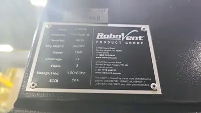6,000 CFM x 10 HP ROBOVENT MODEL #CFX-6000-W VENTILATION DUST COLLECTOR / MIST COLLECTOR: STOCK #23439