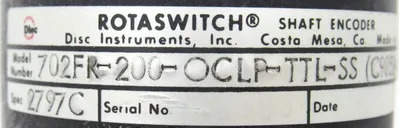 USED ROTASWITCH 702FR-200-OCLP-TTL-SS ENCODER 2797C 702FR200OCLPTTLSS