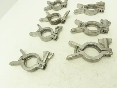 Dixon/SCC 13MHHM-Q100150 Squeeze Clamp Sanitary SS 1" to 1-1/2" Pipe Lot of 7
