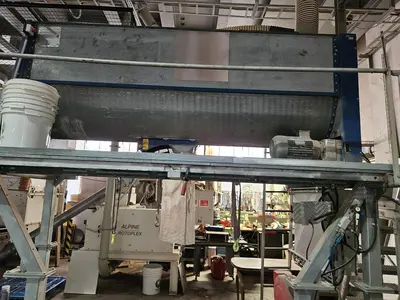 USED HOSOKAWA TWO-STAGE PLASTIC SHREDDING AND GRANULATION SYSTEM