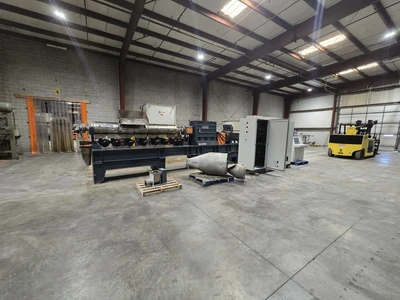108 MM Useon(Nanjing) Co-Rotating Twin Screw Extruder, New In 2019