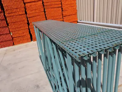 Interlake 12' x 60" Teardrop Pallet Racking Upright 3"x1-5/8" Leg Green