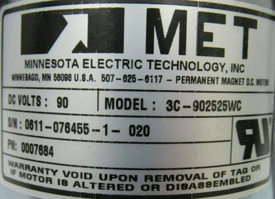 NEW MINNESOTA ELECTRIC 3C-902525WC MOTOR 90VDC 0007684 3C902525WC