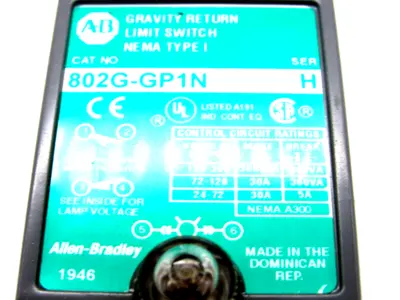 NEW ALLEN BRADLEY 802G-GP1N LIMIT SWITCH SERIES H 802GGP1N