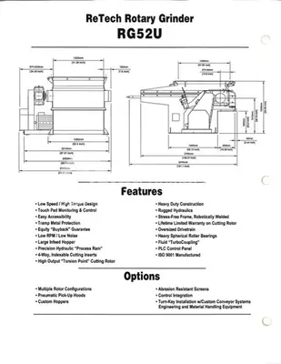 USED VECOPLAN RG52 SINGLE SHAFT SHREDDER SYSTEM
