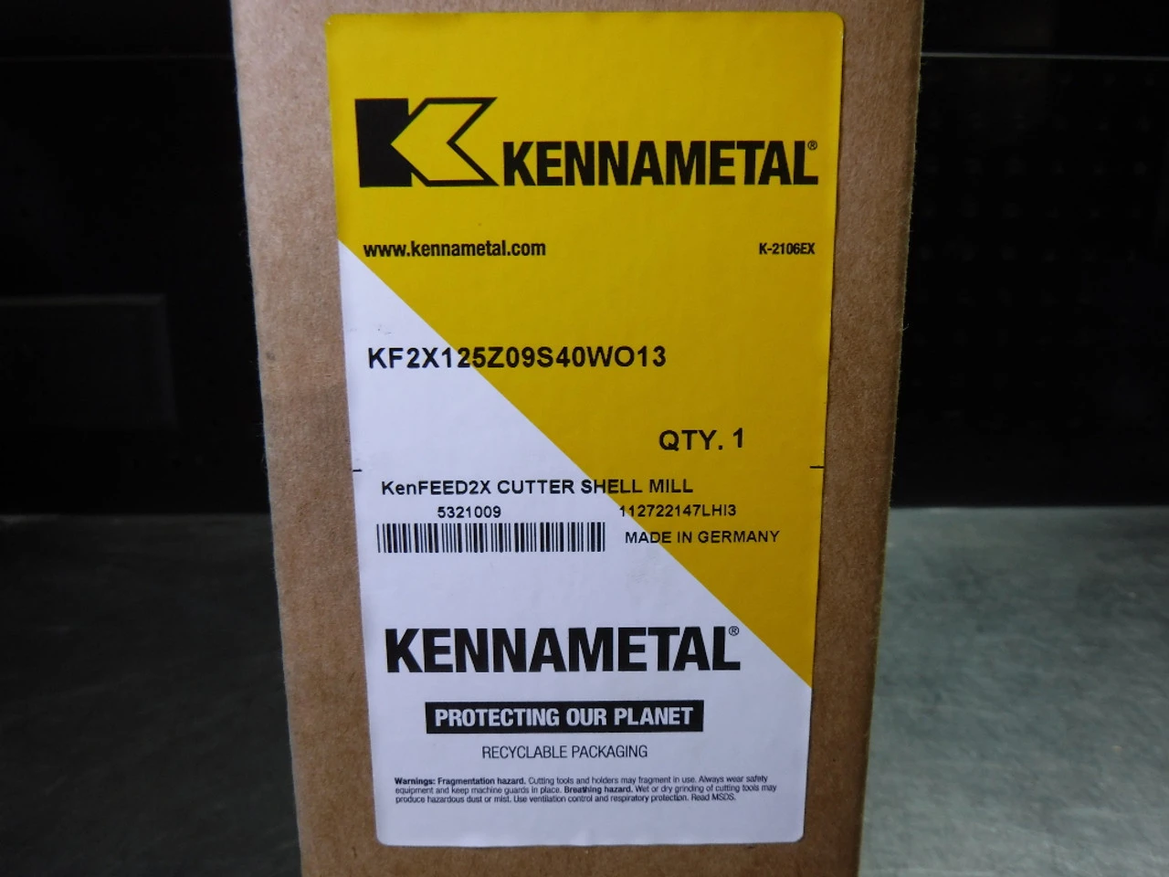 Kennametal 125mm Indexable Facemill 40mm Arbor KF2X125Z09S40WO13 (LOC1595)