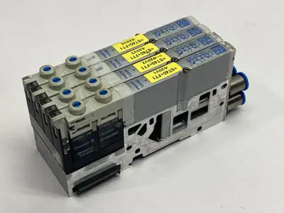 VMPA1-FB-AP-4-1 , VMPA1-FB-EMS-8, VMPA1-M1H-G-PI | Festo VMPA1-FB-AP-4-1 Sub Base w/ VMPA1-FB-EMS-8 Module VMPA1-M1H-G-PI Solenoid - Used