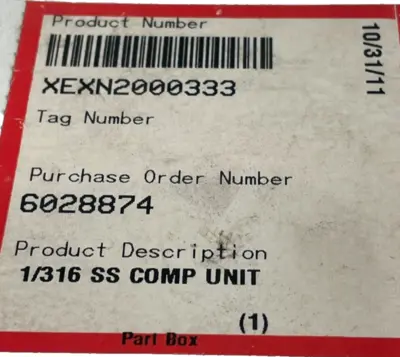 NEW FLOWSERVE 1/316 SS COMP UNIT XEXN2000333 NE3N2000333-2