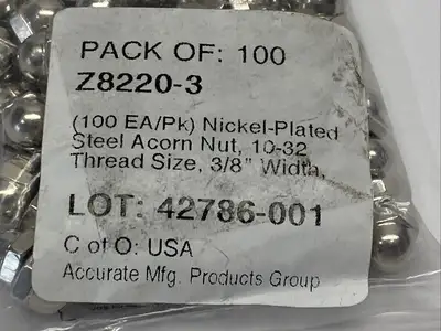New | in-Stock Accurate Mfg Accurate Mfg Z8220-3 Nuts & Screws Michigan US | Maverick Industrial Sales #1401786