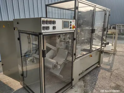 Used Enflex Model F14 Small Footprint Horizontal Form Fill Seal (HFFS) Pouch Machine with Towelette Feeder