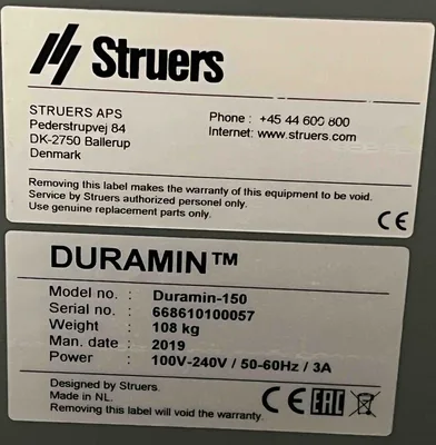 Item# L158 Struers Duramin-150 Automatic Rockwell Tester