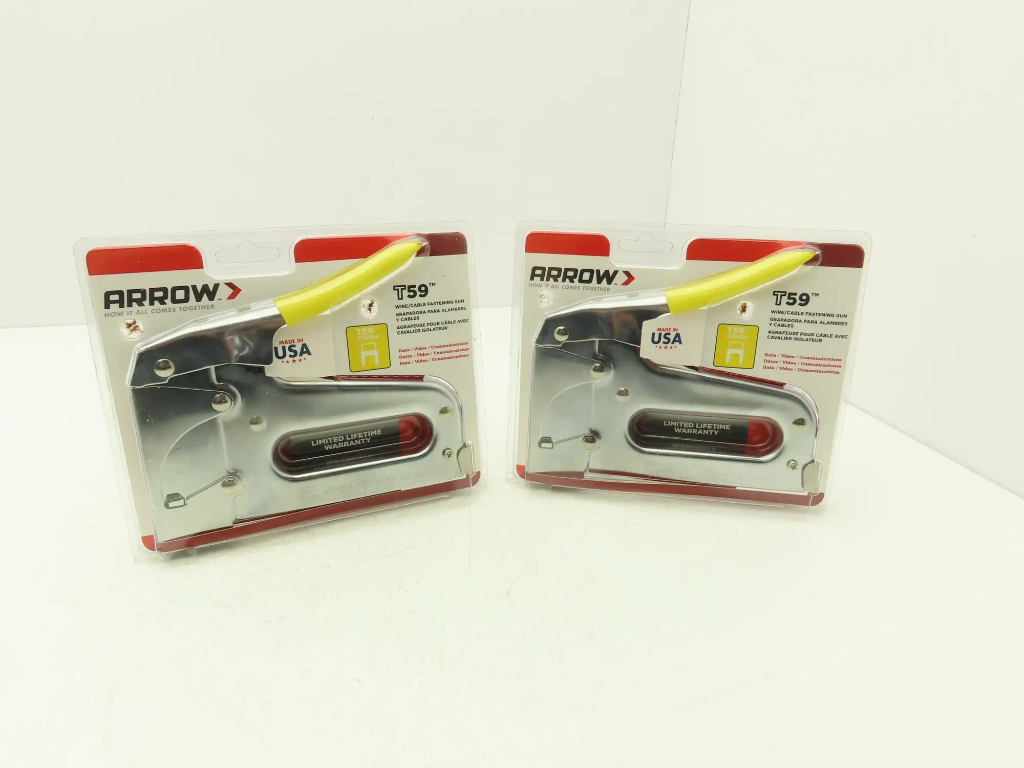 Arrow T59P Staple Gun for Wire/Cable Fasteners Data/Video/Communication Lot of 2