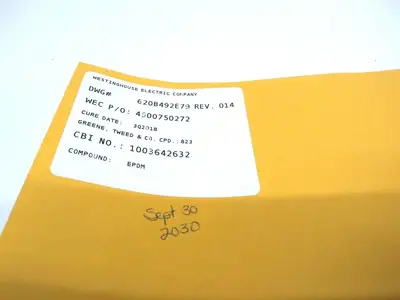 NEW WESTINGHOUSE EPDM O-RING CD 3Q2018