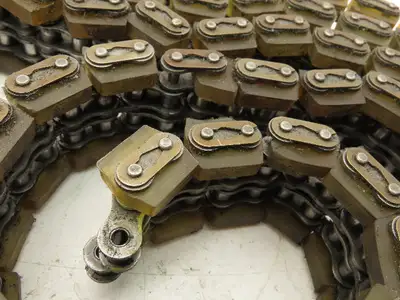 Non-Marking Rubber Top Double Strand Conveying Roller Chain 1/2" Pitch 11'