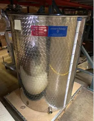 Marchisio 500L Stainless Flat Bottom Tank