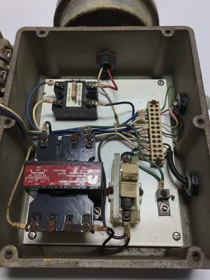 Vintage Industrial Alarm Control Box w/ Strobe Light & Siren