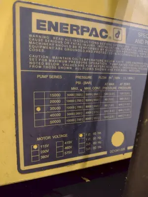 CAT CRIMPUTER HOSE CRIMPING & COUPLING PRESS , WITH TOOLING DIES & ENERPAC HYDRUALIC UNIT: YOBRO #24865