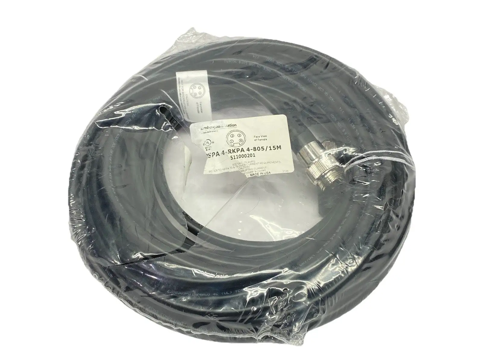 NEW LUMBERG AUTOMATION MINI POWER CORDSET 15M 511000201