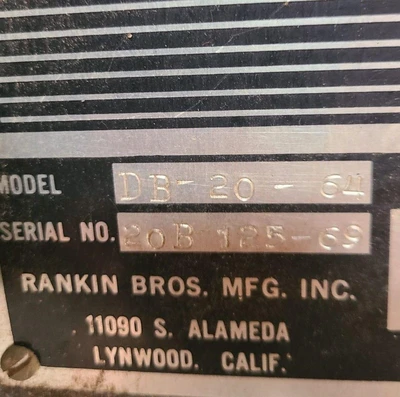 USED Davis and Wells DB-20-64