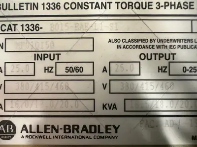 USED Allen-Bradley 1336-B015-EAE-L1-S1