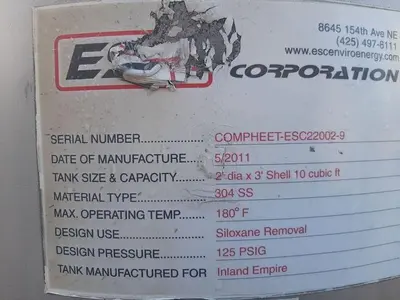 Tank, 75 Gallon, S/st, 125 PSI, DT/DB, ESC #S744407