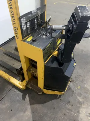 2,000 LB BIG-JOE PDI-24-A05 ELECTRIC WALK BEHIND FORKLIFT. STOCK # 1164723.