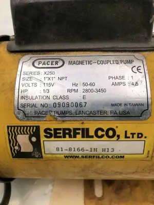 Serfilco 81-8166-1H H13/Pacer X250 1/3HP Magnetic-Coupled Pump -Parts/Repair