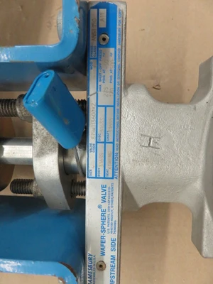 Jamesbury 4"-150 Wafer Sphere / Butterfly Valve with Pneumatic Actuator Unused
