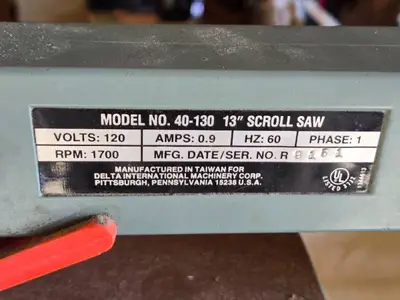 Delta Model 40-130 13" Scroll Saw - Works