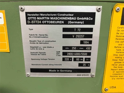 Used 1994 MARTIN T72 Woodworking Table Saws Colorado US | MachineryMax #1517847