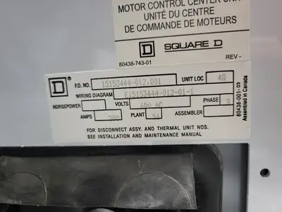 USED SQUARE D MODEL 6