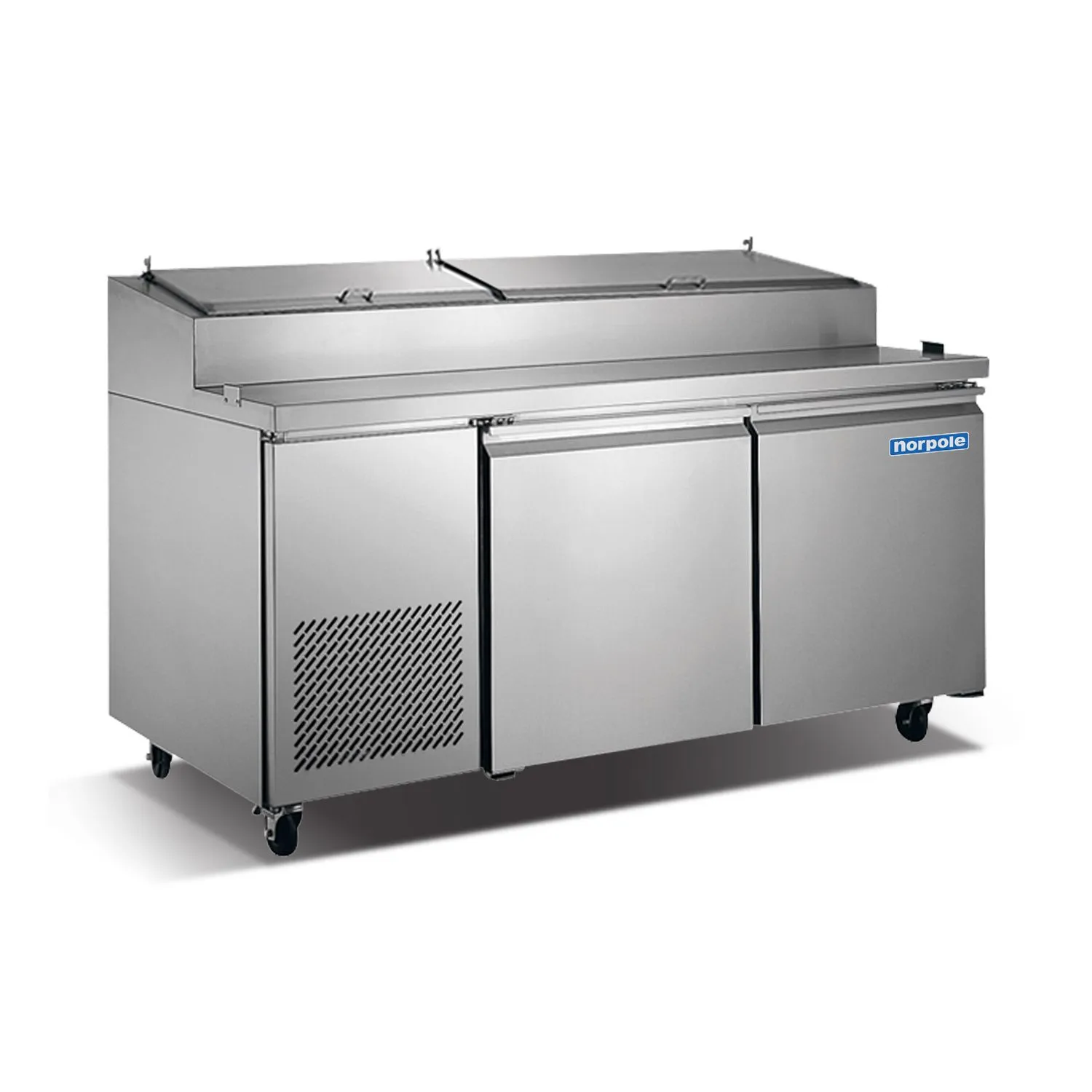 126-0034 Norpole NP2R-PT  2 Door Self Contained Pizza Prep Table Cooler