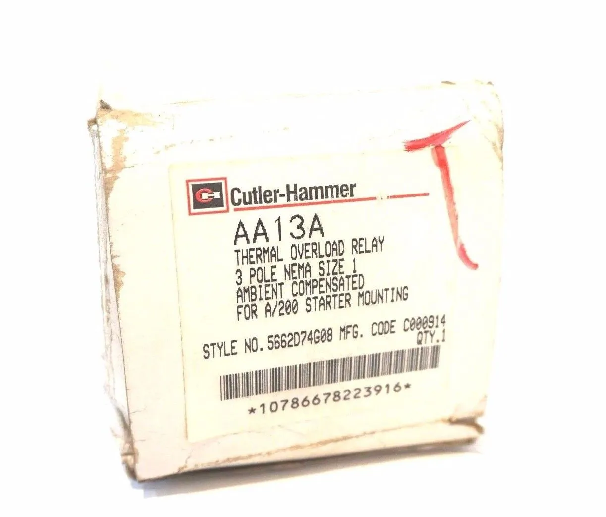 NEW CUTLER HAMMER AA13A THERMAL OVERLOAD RELAY