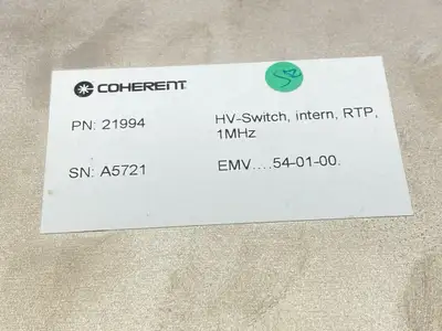 Used Coherent HV-Switch Intern RTP 1MHz EMV 54-01-00 Switch Parts Michigan US | Maverick Industrial Sales #1402345